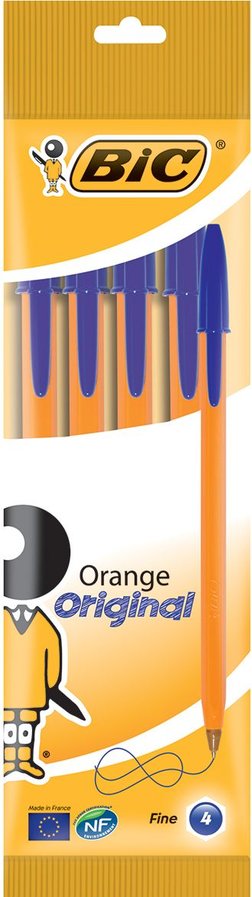 Ручка шар BIC Orange синяя пауч набор 04шт 8308521 (3086121601217)