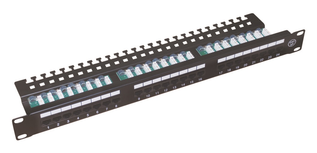 Панели 24. Патч панель 19 1u 24 порта rj45 UTP cat5e 120917-00068. Коммутационная ПАНЕЛЬUTP, 24 порта RJ-45 Cat. 5e, 19