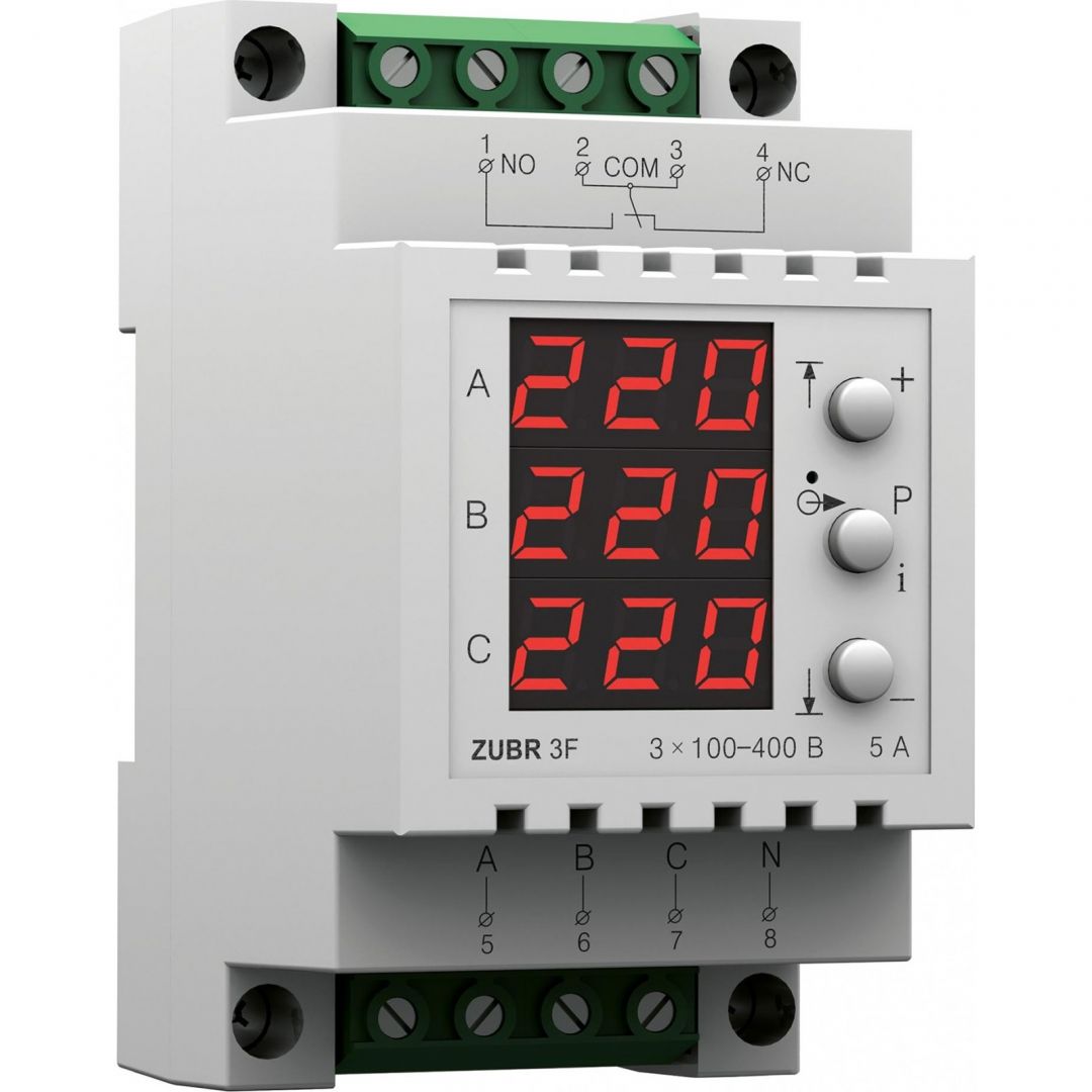 Контроль тока. Реле напряжения RBUZ d2-63 Red. Реле напряжения Zubr 3f. Реле тока RBUZ i50. Трехфазный вольтметр RBUZ v3.
