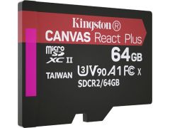 KINGSTON micro SDXC 64GB UHS-II/U3 Class 10 Canvas React Plus R285/W165MB/s + SD-ада | Фото 2
