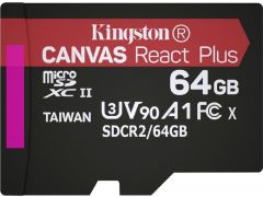 KINGSTON micro SDXC 64GB UHS-II/U3 Class 10 Canvas React Plus R285/W165MB/s + SD-ада | Фото 3
