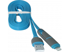 DEFENDER USB10-03BP USB(AM)-MicroUSB+Lightning Blue 1m (87487) | Фото 2
