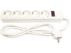 Мережевий фільтр Мережевий фiльтр PowerPlant JY-1056/3 5 розеток, 3 м, белый (PPSA10M30S5) | Фото 1