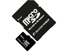 SILICON POWER microSDHC 16GB (Class 10) + Adapter | Фото 1