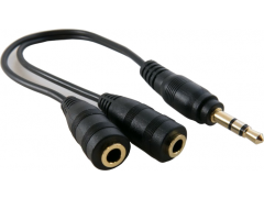 EXTRADIGITAL mini Jack 3.5 мм (M) - 2 x mini Jack 3.5 мм (F) 0.2 м (KBA1680) | Фото 1