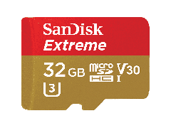 SANDISK microSDHC 32GB (Class10) V30 A1 UHS-I U3 R100/W60MB/s 4K Extreme + SD (SDSQXAF-032G-GN6MA) | Фото 1