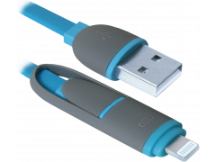 DEFENDER USB10-03BP USB(AM)-MicroUSB+Lightning Blue 1m (87487) | Фото 2