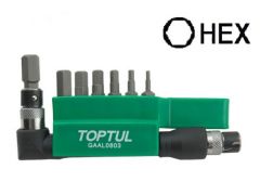 TOPTUL 1/4" HEX 2-8мм + Гобр.перех. 8ед. (GAAL0803) | Фото 1