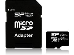 SILICON POWER microSDXC 64GB (Class 10) UHS-I Elite + Adapter | Фото 1