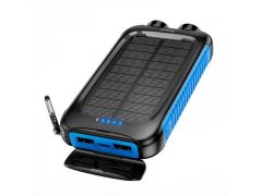 HOCO DB51 Sunpower 8000mAh 5V2A (USB1/2, Type-C) з ліхтарем+сонячна панель(5V0.5A) (Чорний | Фото 1