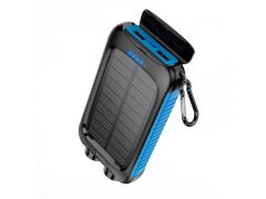 HOCO DB51 Sunpower 8000mAh 5V2A (USB1/2, Type-C) з ліхтарем+сонячна панель(5V0.5A) (Чорний | Фото 2