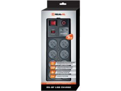 REAL-EL RS-8F USB CHARGE 3m Black | Фото 2