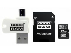 GOODRAM microSDHC 32GB UHS-I Class 10) + Adapter + OTG Card reader (M1A4-0320R11) | Фото 1