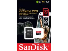 SANDISK microSDHC 32GB V30 A1 UHS-I U3 R100/W90MB/s 4K Extreme Pro + SD (SDSQXCG-032G-GN6MA) | Фото 2