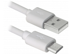 DEFENDER USB08-10BH USB(AM)-MicroBM White 3m (87468) | Фото 1