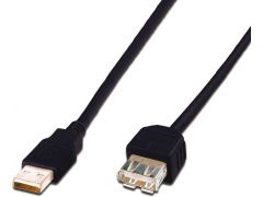 HDMI-спліттер Кабель DIGITUS ASSMANN USB 2.0 (AM/AF) 5.0m, black (AK-300202-050-S)