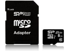 SILICON POWER microSDHC 8GB (Class 10) UHS-I Elite + Adapter