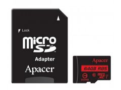APACER microSDXC UHS-I  85R 64GB сlass10 +SD | Фото 1