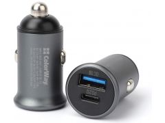 COLORWAY 2USB (Type-C PD20W + USB QC3.0 ) (38W) Gray | Фото 3