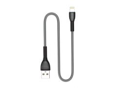 Кабель USB ColorWay Apple Lightning (braided cloth) 3А 1м сірий | Фото 3