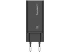 COLORWAY GaN3 Pro Power Delivery (USB-A+2 USB TYPE-C) (65W) чорний | Фото 1