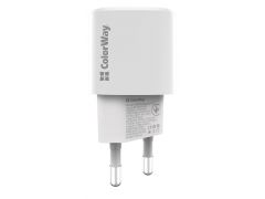 COLORWAY GaN PD Port USB PPS (Type-C PD + USB QC3.0) (33W) білий | Фото 1
