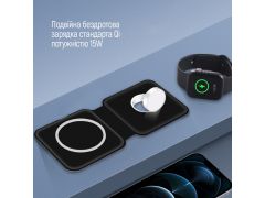 Мережевий зарядний пристрій ColorWay MagSafe Duo Charger 15W for iPhone (Black) (CW-CHW32Q-BK) | Фото 3