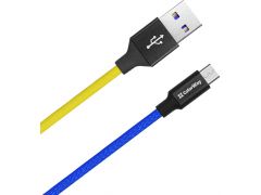 COLORWAY microUSB (national) 2.4А 1м (синьо-жовтий) | Фото 3