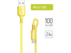 Кабель USB ColorWay MicroUSB (soft silicone) 2.4а 1м жовтий | Фото 3