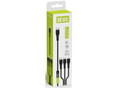 COLORWAY Type-C - 3в1 (Lightning+MicroUSB+Type-C) 3.0A (PD60W data) 1.2м чорний | Фото 2
