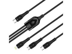 COLORWAY Type-C - 3в1 (Lightning+MicroUSB+Type-C) 3.0A (PD60W data) 1.2м чорний | Фото 3
