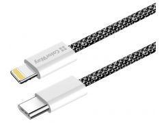 COLORWAY Type-C - Apple Lightning (braided cotton) (PD Fast Charging 27W) 1м чорний | Фото 3