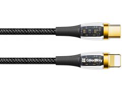 COLORWAY Type-C - Apple Lightning (Transparent Head) (PD Fast Charging 27W) 3А 1.2м чорний | Фото 3