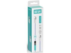 COLORWAY Type-C - Type-C (braided cotton) (PD Fast Charging 60W) 3.0А 1м фіолетовий | Фото 1