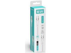 COLORWAY Type-C - Type-C (braided nylon) (PD Fast Charging 240W) 5А 1м білий | Фото 1