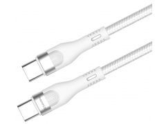 COLORWAY Type-C - Type-C (braided nylon) (PD Fast Charging 240W) 5А 1м білий | Фото 3