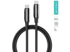 COLORWAY Type-C - Type-C (PVC+Aluminum Alloy) (PD Fast Charging 240W) 5А 1м чорний | Фото 1