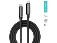 COLORWAY Type-C - Type-C (PVC+Aluminum Alloy) (PD Fast Charging 240W) 5А 2м чорний | Фото 1