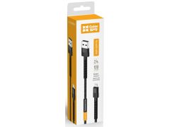 COLORWAY USB - Apple Lightning (nylon - long head) 2.4А 1м чорний | Фото 1