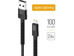 COLORWAY USB - Apple Lightning (nylon - long head) 2.4А 1м чорний | Фото 2