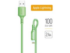 COLORWAY USB - Apple Lightning (soft silicone) 2.4а 1м зелений | Фото 1