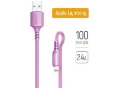 COLORWAY USB - Apple Lightning (soft silicone) 2.4а 1м фіолетовий | Фото 1