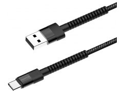 COLORWAY USB - Type-C (nylon - long head) 2.4А 1м чорний | Фото 3