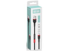 COLORWAY USB - Type-C (PVC - red head) 2.4А 1м чорний | Фото 1