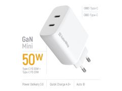 COLORWAY GaN Mini 50W PD Port PPS USB (Type-C PD 30W + Type-C PD 20W) біле | Фото 1
