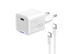 COLORWAY GaN Mini 25W PD Port PPS USB-C біле cable Type-C | Фото 3