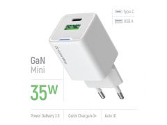 COLORWAY GaN Mini 35W PD Port PPS USB (Type-C PD + USB QC4.0) біле | Фото 1