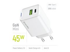 COLORWAY GaN Mini 45W PD Port PPS USB (Type-C PD + USB QC4.0) білий | Фото 1