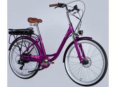 Электровелосипед Dorozhnik 26" AL eRUBY DD FR рама-17"500Вт пурпурний YS 7809 2025(ELB-D-26-260)з електроприв | Фото 2