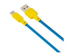 Кабель USB Gelius Full Silicon GP-UCN001C Type-C Yellow/Blue (1.2m) (18W) | Фото 2